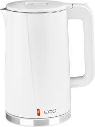Fierbator electric ECG RK 1702 Safe to Touch White 1.7 litri 2200 W interior din otel inoxidabil pereti dubli alb 