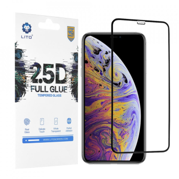 Folie pentru iPhone XS Max / iPhone 11 Pro Max - Lito 2.5D FullGlue Glass - Black 