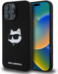 Husa pentru iPhone 16 Pro - Karl Lagerfeld Silicone MagSafe KLHMP16LSCHPPLK - Choupette Head