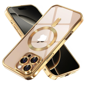 Husa pentru iPhone 16 Pro - Techsuit Luxury Crystal MagSafe - Gold 