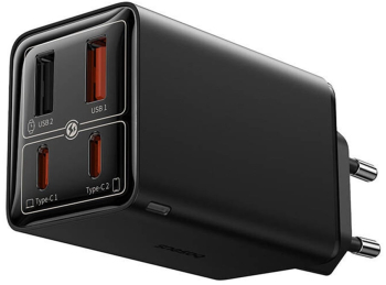 Incarcator retea Baseus GaN6 Pro Fast Charge 2C+2U 65W + cablu USB-C 100W 1m negru 