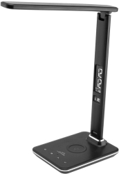 Lampa LED de birou ETA 1893 90000 6.5 W brat flexibil LCD afisare ora si data alarma baza pentru incarcare wireless a telefonului 