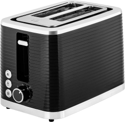 Prajitor de paine ECG ST 2750 Stripe 930 W 2 felii 7 niveluri de rumenire elemente din otel inoxidabil negru 