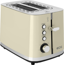 Prajitor de paine ECG ST 2766 Vintage Vanilla 925 W 2 felii 7 niveluri de rumenire crem 