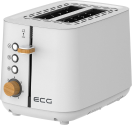 Prajitor de paine ECG ST 2768 Timber White 925 W 2 felii 7 trepte otel inoxidabil elemente din lemn alb 