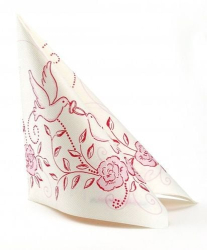 Servetele de masa festive Linclass Wedding - Nunta Roz-Bordo / 40 x 40 cm / 50 buc 