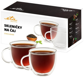 Set 2 cesti pentru ceai ETA 9153 91000 2 x 400 ml sticla borosilicata cu pereti dubli 