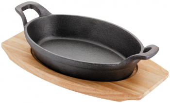 Set servire tapas Judge Sizzle&Serve fonta/lemn 20x14 cm negru/maro 
