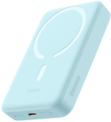 Acumulator extern Baseus Magnetic Mini Wireless Fast Charge 10000mAh 30W albastru + cablu USB-C 30cm 