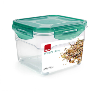 Caserola ermetica pentru alimente Ibili plastic patrat transparent/verde 