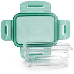 Caserola ermetica pentru alimente Ibili-Tritan plastic dreptunghi transparent/verde 