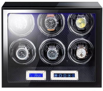 Cutie intors ceasuri automatice cu amprenta iUni Luxury Watch Winder 6 Carbon 
