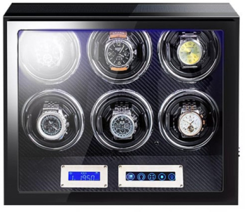 Cutie intors ceasuri automatice iUni Luxury Watch Winder 6 Carbon 