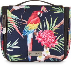 Geanta cosmetice pentru femei Zagatto R Voyager Multicolora 20x17x9 cm Impermeabila Cu agatator si oglinda Organizator Ideala pentru 