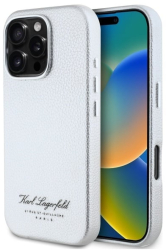Husa iPhone 16 Pro Max - Karl Lagerfeld Hardcase Leather Hotel KLHCP16XPGWCMKHG - Grey RSG 