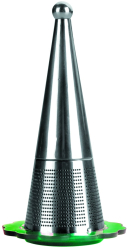 Infusor ceai conic Ibili-Accesorios otel inoxidabil 18/10 11 cm argintiu/verde 
