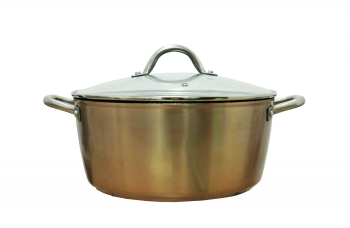 Oala cu capac Ibili-Natura Copper aluminiu 28x12cm maro 