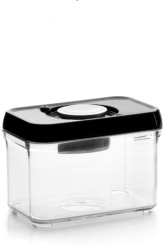 Recipient depozitare alimente Ibili-Lunch Away otel inoxidabil/plastic 10.5x15.6x11.2 cm 1 l negru/argintiu 