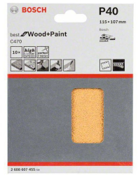 Set 10 foi abrazive cu scai Bosch Best for Wood and Paint 115x107mm P40 