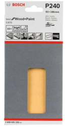 Set 10 foi abrazive cu scai Bosch Best for Wood and Paint 93x186mm P240 