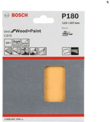 Set 10 foi smilgher cu scai Bosch Best for Wood and Paint 115x107mm P180 