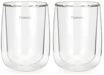 Set 2 pahare Fissman-Bonbon sticla borosilicata 8x11 cm 350 ml transparent