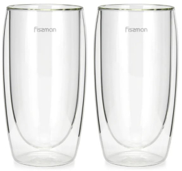 Set 2 pahare Fissman-Frappe sticla borosilicata 7.5x15 cm 350 ml transparent