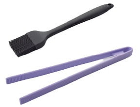 Set 2 ustensile ornare prajituri Ibili-Ecoprof silicon 25/29 cm negru/lila 