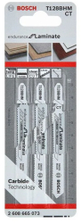Set 3 panze pentru fierastrau pendular Bosch T128BHM CT Endurance for Laminate 92mm 
