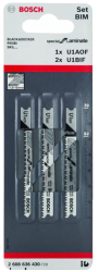 Set 3 panze pentru fierastrau pendular Bosch U 1 AOF/ U 1 BIF BIM Special for Laminate 70mm 