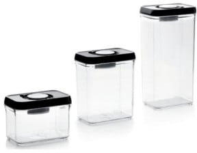 Set 3 recipiente depozitare alimente Ibili-Lunch Away otel inoxidabil/plastic negru/argintiu 