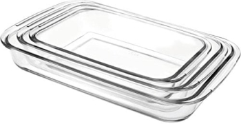 Set 3 vase rectangulare Ibili-Kristall sticla termorezistenta transparent 1.6L 2.2L 2.9L 