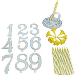 Set 8 lumanari aniversare Ibili-Flex 6 cm galben 