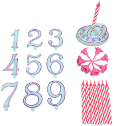 Set 8 lumanari aniversare Ibili-Flex 6 cm rosu