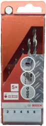 Set burghie metal HSS Bosch Hobby Ø 2-6 mm 5 piese cu hexagon 