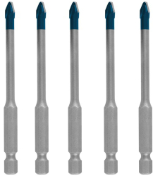 Set de 5 burghie HEX-9 EXPERT Bosch pentru placi ceramice diametru 5 mm 