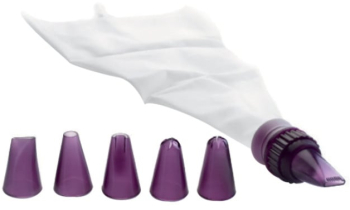 Set decorare prajituri 7 piese Ibili-Accesorios plastic alb/mov 