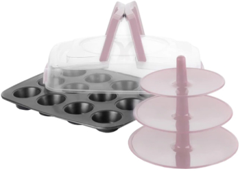 Set preparare si servire briose Ibili otel carbon/polipropilena 37x29 cm negru/mov 