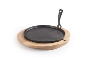 Set servire tapas Ibili-Accesorios fonta/lemn 30x4.2 cm negru/maro 