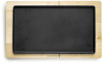 Set servire tapas Ibili fonta/lemn 34/40x20/24 cm negru/maro 