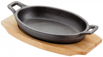 Set servire tapas Judge Sizzle&Serve fonta/lemn 16x11 cm negru/maro 
