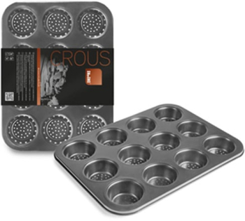 Tava briose Crous perforata Ibili otel 35x26x3 cm gri 