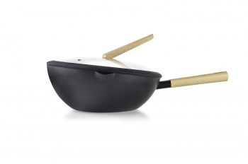 Tigaie wok Ibili-Luxe aluminiu 30x8.5-12 cm negru/maro 