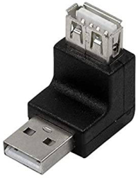 Adaptor USB 2.0 A mufa tata - USB A soclu mama in unghi LOGILINK 