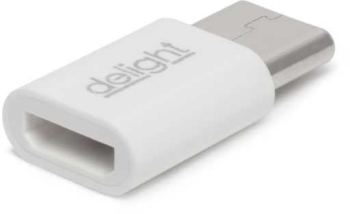 Adaptor USB Type C tata la Micro USB mama alb delight 