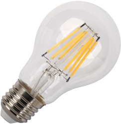 Bec LED filament A60 E27 6W 600lm 230V sticla mata lumina rece Well 