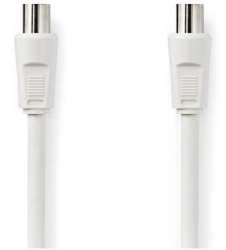 Cablu coaxial antena IEC tata - IEC mama 1.5m dublu ecranat alb Nedis CSGL40000WT15