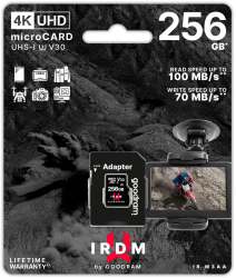 Card Memorie Profesional Goodram IRDM 256GB MicroSD UHS-I U3 V30 C/Adaptor