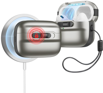 Husa pentru Apple AirPods Pro 1 / 2 - ESR Pulse Magnetic HaloLock - Titanium 