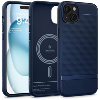 Husa pentru iPhone 15 - Spigen Caseology Parallax MagSafe - Midnight Blue 